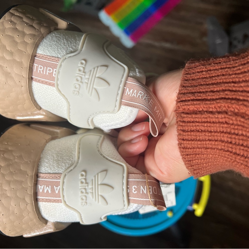 Adidas Beige and White Baby Shoes